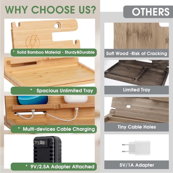 Bamboo Phone Docking Station for men/women..(NWT) - Picture 4 of 7